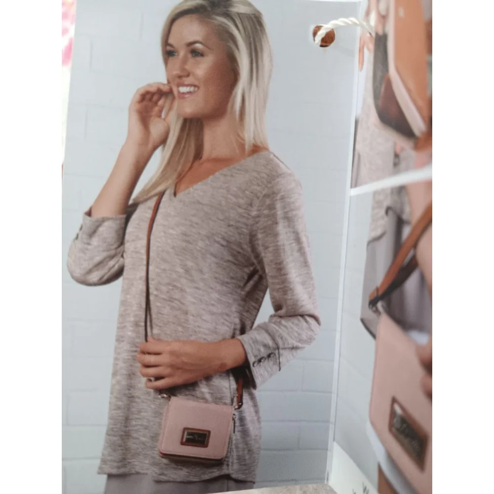 Simply Noelle Blush Pink Faux Leather Crossbody Wristlet Wallet Adjustable Strap